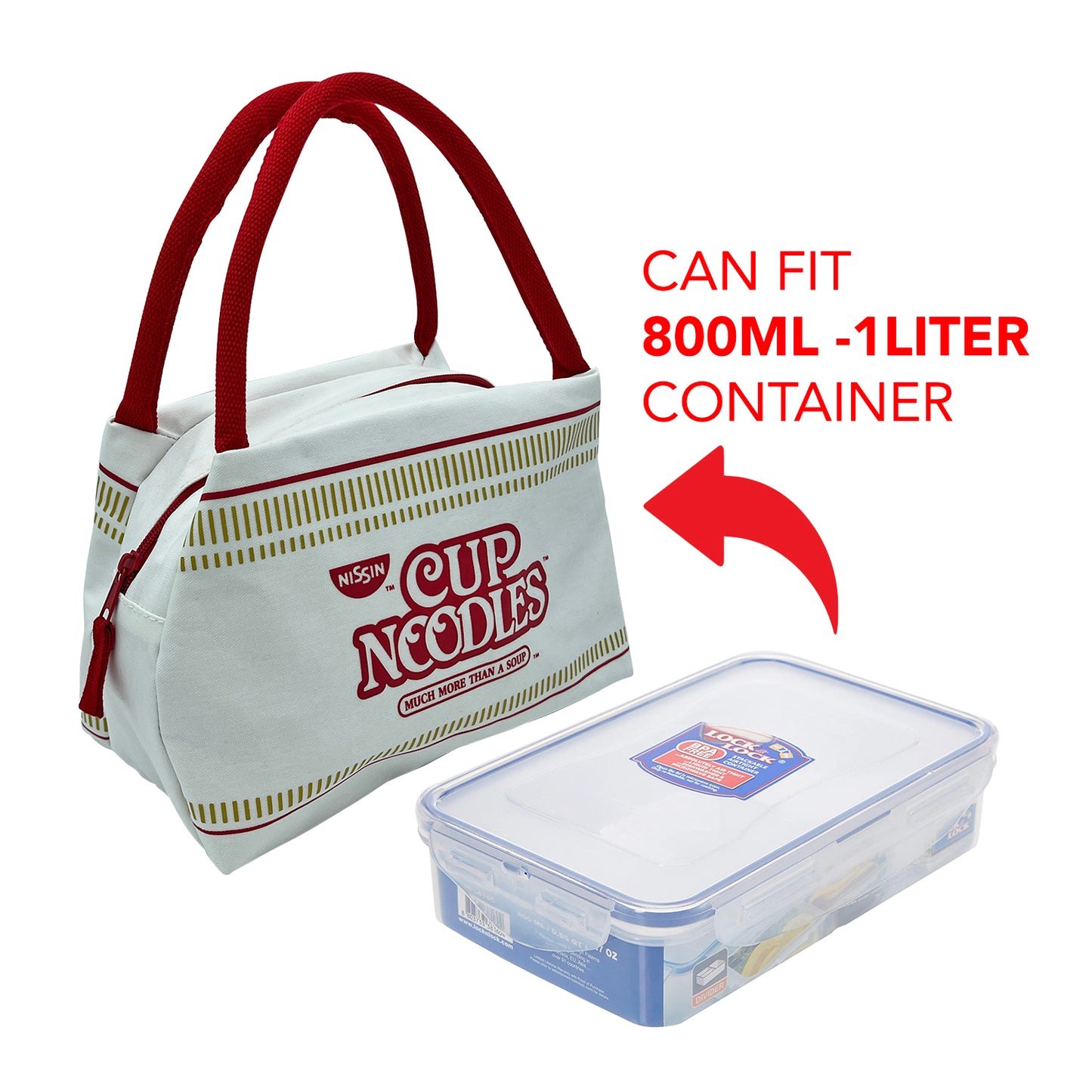 Nissin Cup Noodles Cup Noodles Insulated Lunch Bag - White