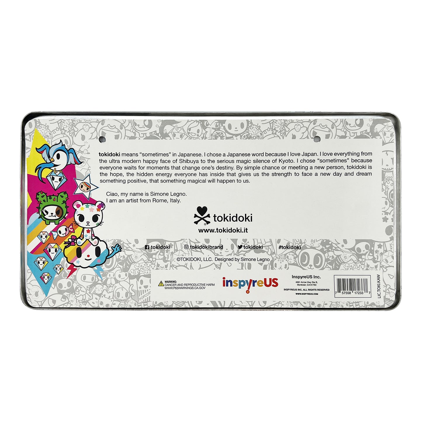 Tokidoki License Plate - Kawaii